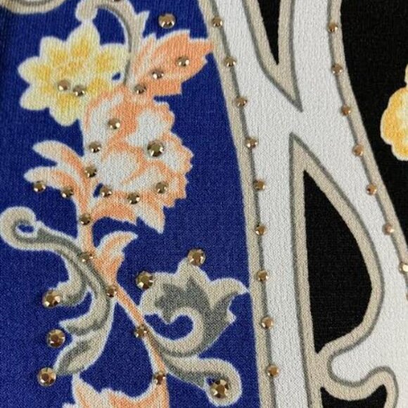 IM Collection Elegant Multicolor Tunic with Gold Chains Tassels Size PM EUC - Picture 7 of 9